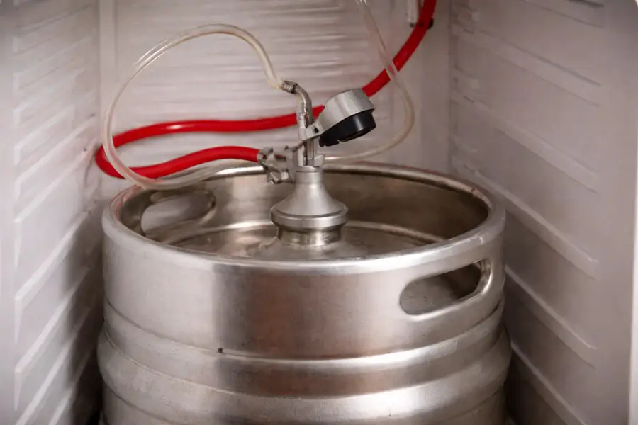 keg inside kegerator