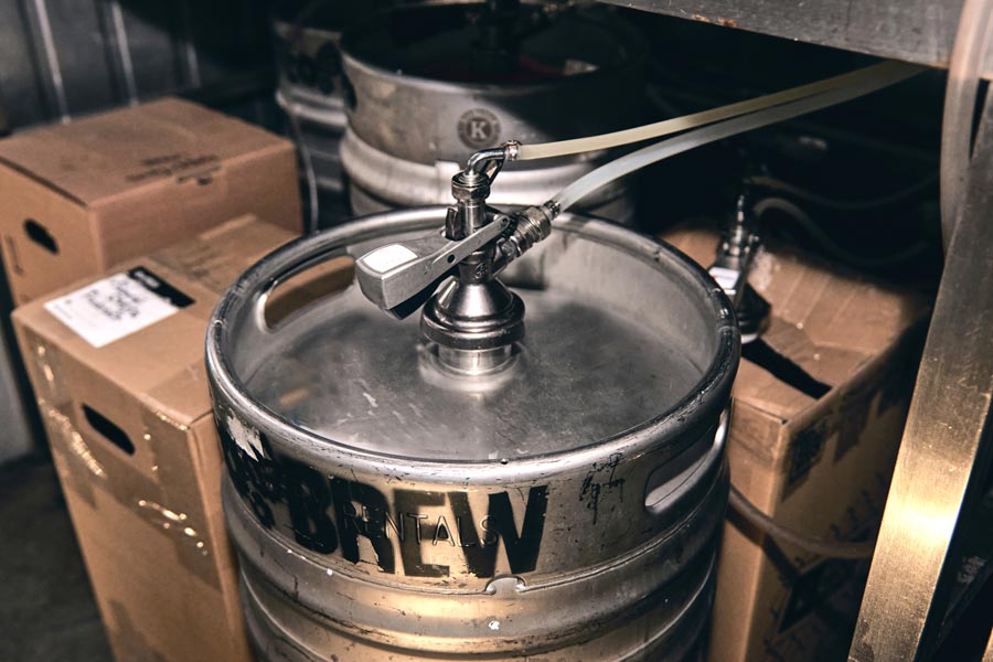 keg outside kegerator