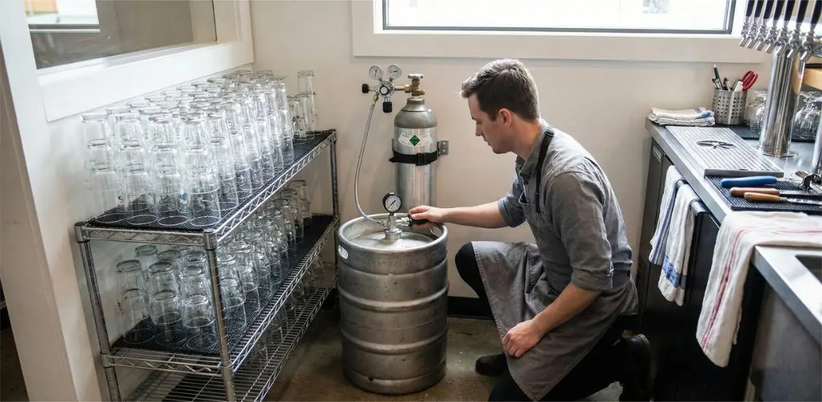 Half barrel keg event beer service preparation