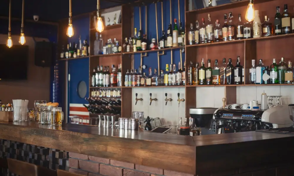 empty wooden bar counter
