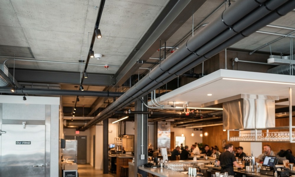 modern restaurant bar area with insulated python beverage lines